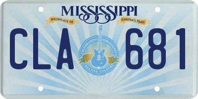 MS license plate CLA681