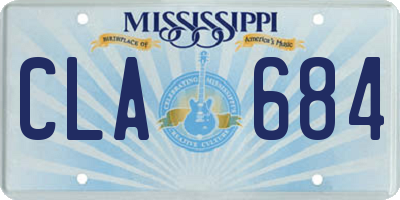 MS license plate CLA684
