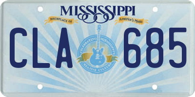 MS license plate CLA685
