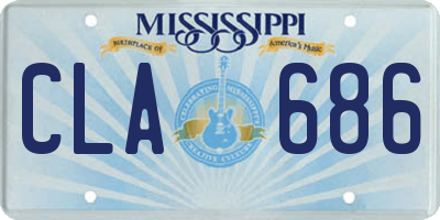 MS license plate CLA686