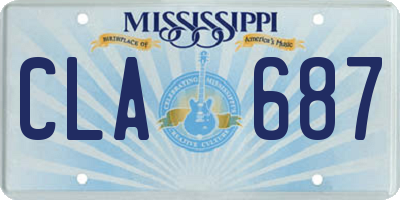 MS license plate CLA687