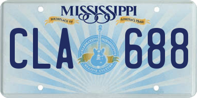 MS license plate CLA688