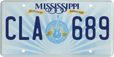 MS license plate CLA689