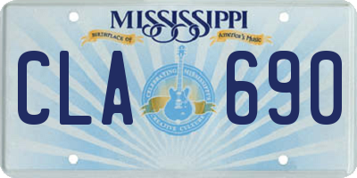 MS license plate CLA690