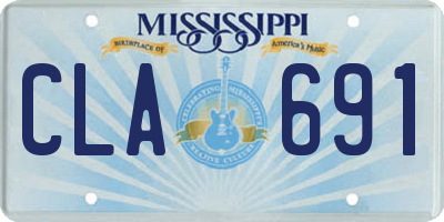 MS license plate CLA691