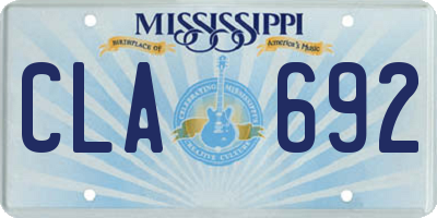 MS license plate CLA692