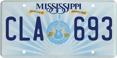 MS license plate CLA693