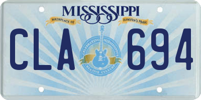 MS license plate CLA694