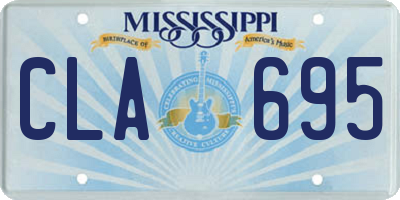 MS license plate CLA695
