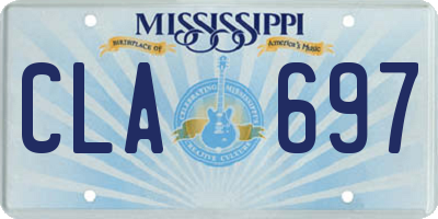 MS license plate CLA697