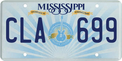 MS license plate CLA699