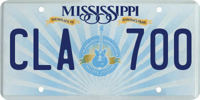 MS license plate CLA700