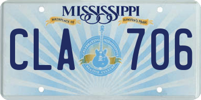 MS license plate CLA706