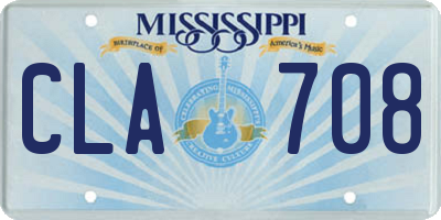 MS license plate CLA708