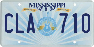 MS license plate CLA710