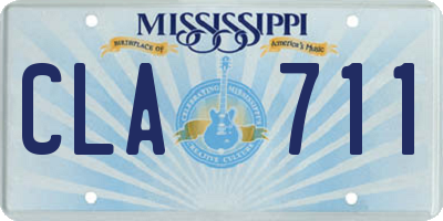 MS license plate CLA711