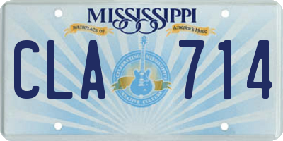 MS license plate CLA714
