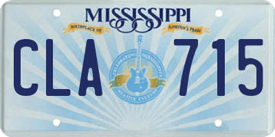 MS license plate CLA715