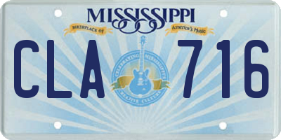 MS license plate CLA716