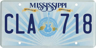 MS license plate CLA718