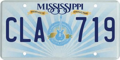 MS license plate CLA719