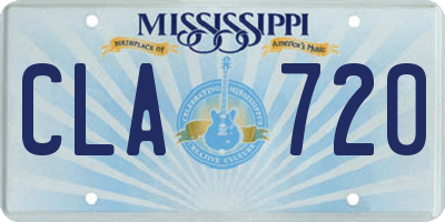 MS license plate CLA720