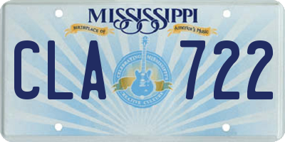 MS license plate CLA722