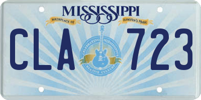 MS license plate CLA723
