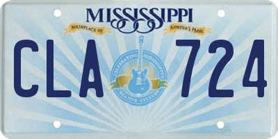 MS license plate CLA724