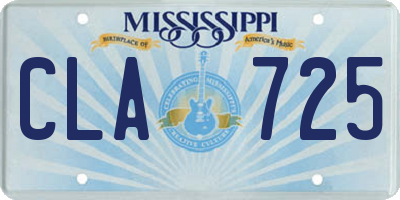 MS license plate CLA725