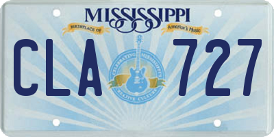 MS license plate CLA727