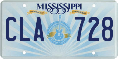 MS license plate CLA728