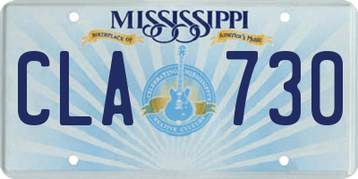 MS license plate CLA730