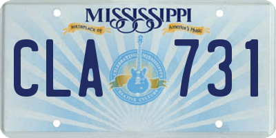 MS license plate CLA731