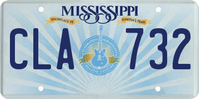 MS license plate CLA732