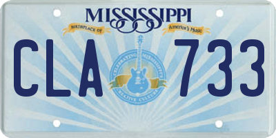 MS license plate CLA733