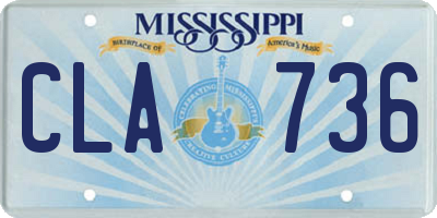 MS license plate CLA736