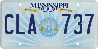 MS license plate CLA737