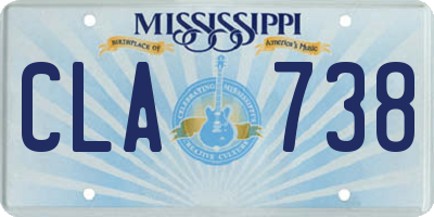 MS license plate CLA738