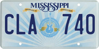 MS license plate CLA740