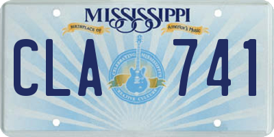 MS license plate CLA741