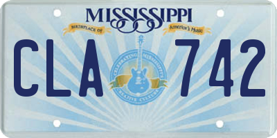 MS license plate CLA742