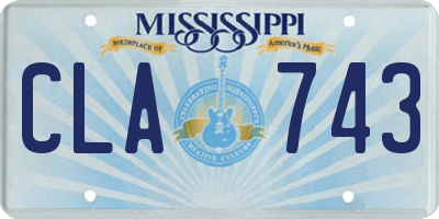 MS license plate CLA743