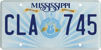 MS license plate CLA745