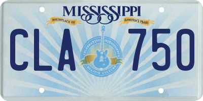MS license plate CLA750