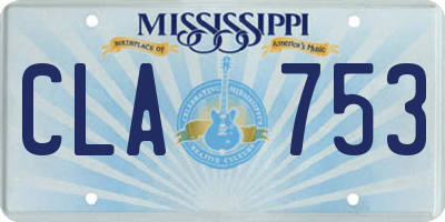 MS license plate CLA753