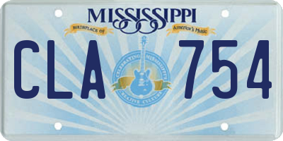 MS license plate CLA754