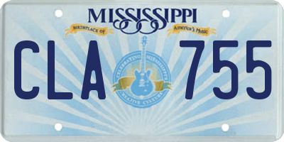 MS license plate CLA755