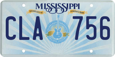 MS license plate CLA756
