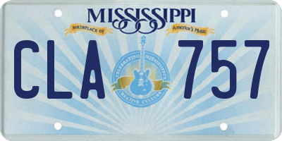 MS license plate CLA757